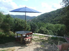 cottage for hire in the Cvennes, Bed and Breakfast accomodation - View on the valley, from the terrasse of the living room